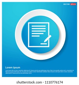 Document Icon Abstract Blue Web Sticker Button - Free vector icon