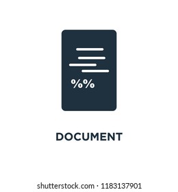 Document icon. Black filled vector illustration. Document symbol on white background. Can be used in web and mobile.