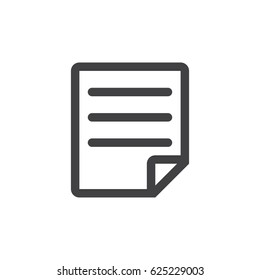 Document icon in black on a white background. Vector illustration