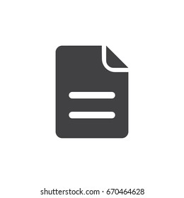 Document icon in black on a white background. Vector illustration