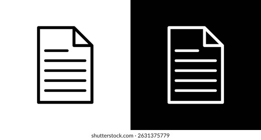 Document icon in black vector format