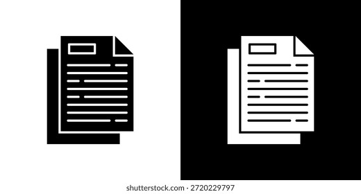 Document icon black and white filled.