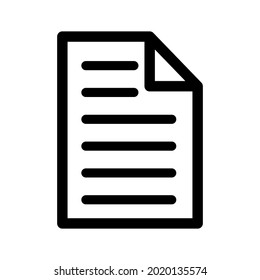 Icono de documento blanco y negro sobre fondo blanco