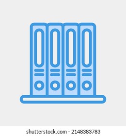 Icono de documento en azul, uso para presentación de aplicación móvil del sitio web