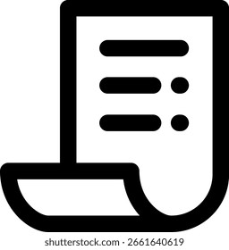 Icono de documento con puntos de viñeta y esquina rizada