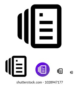 Document icon for business, e-commerce. Vector line icon of different sizes 192px, 108px, 48px, 24px for web design and design of mobile applications.