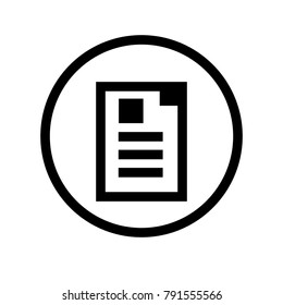 Document icon. Business symbol. CV element. File sign. Contract symbol.Flat design. Vector Illustration.