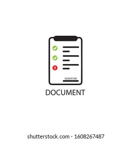 document icon  with check and cross symbol  vector illustration 