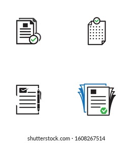 document icon  with check and cross symbol  vector illustration 