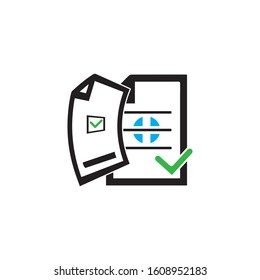 document icon  with check and cross symbol  vector illustration 