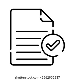 A document icon with a check mark symbol, indicating approval