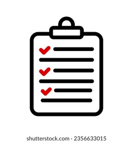 Icono de documento. Firma de lista de comprobación para concepto móvil y diseño web. ilustración vectorial