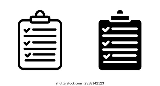 Document icon. Checklist sign for mobile concept and web design. vector illustration