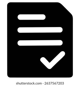 Document icon with checkmark symbolizing task completion or exam result