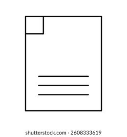 Document icon with clean, minimalist design. Perfect for business, files, data management, and office apps. High-quality vector, fully scalable and easy to customize for any project.