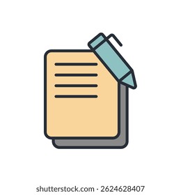 Icono de documento colección. Estilo de diseño con fondo