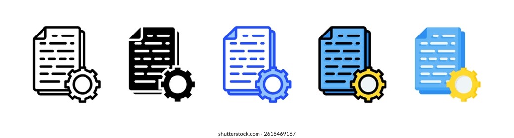 Document Icon Collection With Multiple Styles