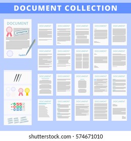 Document icon collection Vector Illustration