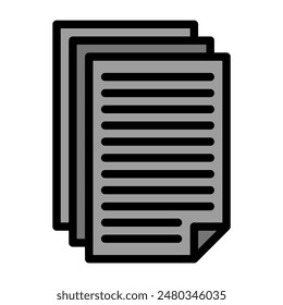 document icon color or logo illustration outline black style	
