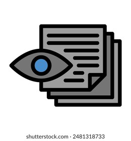 document icon color or logo illustration outline black style	