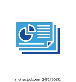 document icon color or logo illustration glyph color blue style