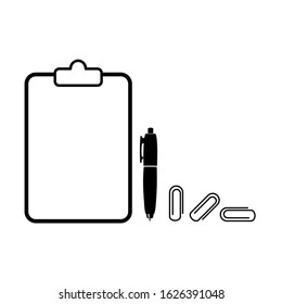 Document icon consists of a document, documents clipper and documents icon. Document vector in white background. This document vector has several paper documents. Documents shape illustration.