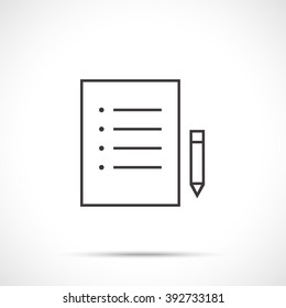 Document icon. Contact form icon isolated on white background