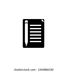 Document icon - Contact form icon - Paper icon. Note symbol. Simple flat symbol on white backgrounds.