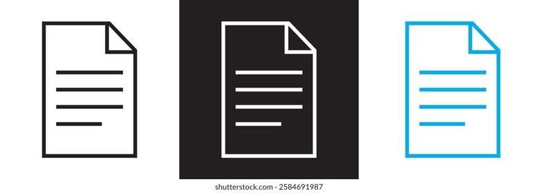 Document  icon. Containing contract papers, folder, certificate, accept, approved, clipboard, invoice, archive etc. isolated on white and black background. vector illustration. EPS 10