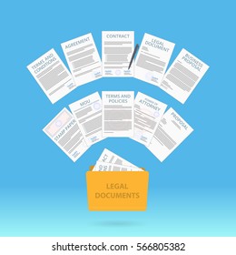 Document icon, Contract, Business, Agreement, Legal Document Collection Vector Illustration