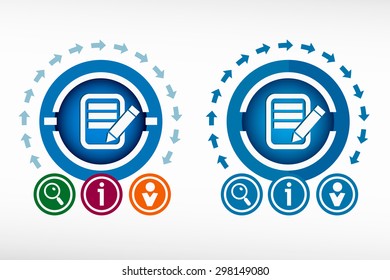 Document icon and creative design elements. Flat design concept.