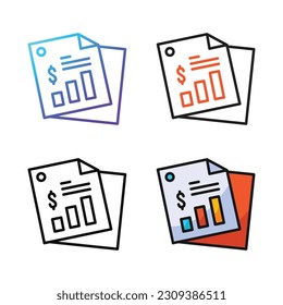 Document icon design in four variation color