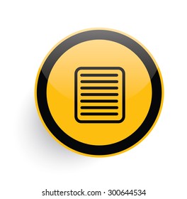 Document icon design on yellow button background,clean vector