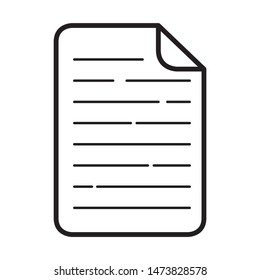 Document icon design. Paper blank icon flat style design. Paper design on white background. Document paper symbol design. Vector illustration.