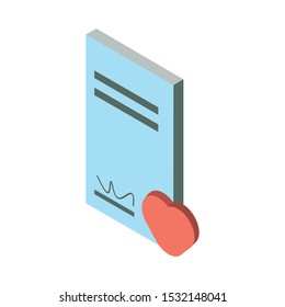 Document icon design, Real estate residential architecture property construction and city theme Vector illustration