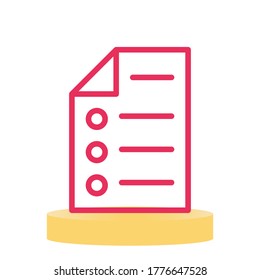 Diseño de iconos de documento con estilo de línea roja en fondo blanco