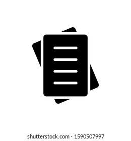 Document icon design template, glyph style, flat vector