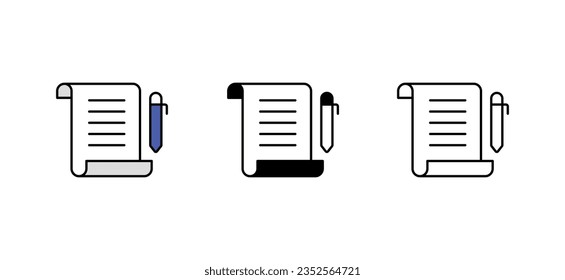 Document icon design with white background stock illustration