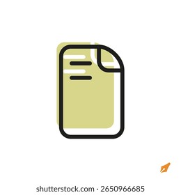 document icon is designed in a visually appealing and easily recognizable style. It’s suitable for various visual needs such as apps, presentations, digital media, or other graphic design projects.