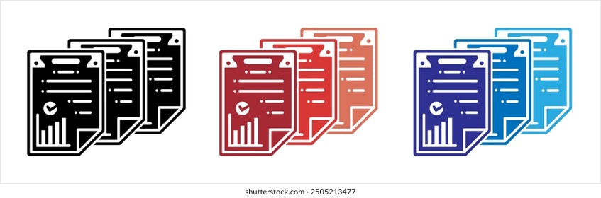 Document Icon, Digital Document Paper, Business, Note, Information, Paper, Sheet, Contract, Vector Art Illustration