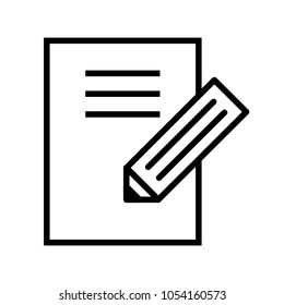 document icon, edit file icon, paper with pencil icon