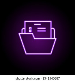 document icon. Elements of Web in neon style icons. Simple icon for websites, web design, mobile app, info graphics