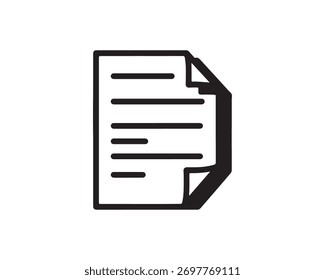 Ícone de documento para representação de arquivo e papel