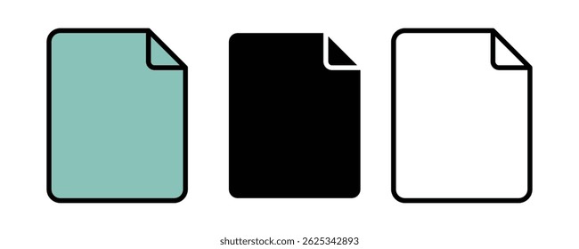 Document icon. file icon. paper icon set vector on white background