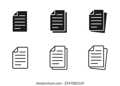 Document icon. File sign. Document page vector file symbol. Sheet note.