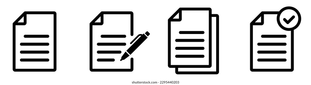 Document icon. File symbol. Paper document. Agreement file symbol.Folded written.
