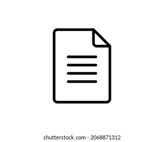 Document icon. File, text document, a sheet of paper document. symbol for modern websites and mobile app UI designs.