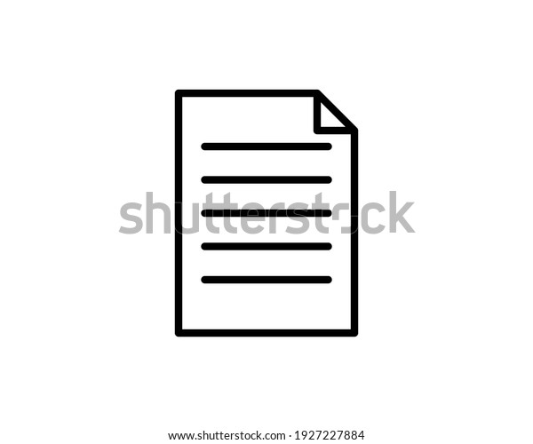 Document icon.
File, text document, a sheet of paper document. symbol for modern
websites and mobile app UI
designs
