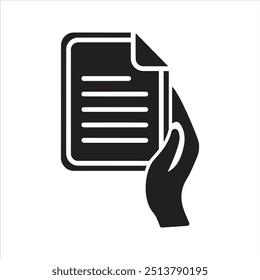 Document icon, file. Vector and glyph