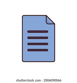 document icon, file vector illustration